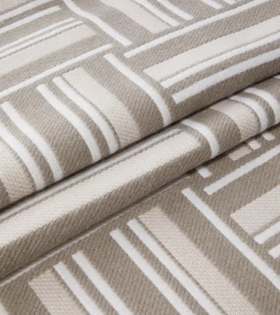 Loro Piana Intarsia Striped Wool And Cashmere Throw In White
