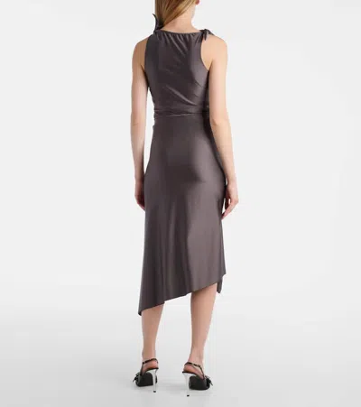 花卉贴花缎布中长半身裙