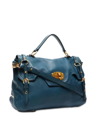 Pre-owned Miu Miu 2010-2020 Turn-lock Shoulder Bag In Green