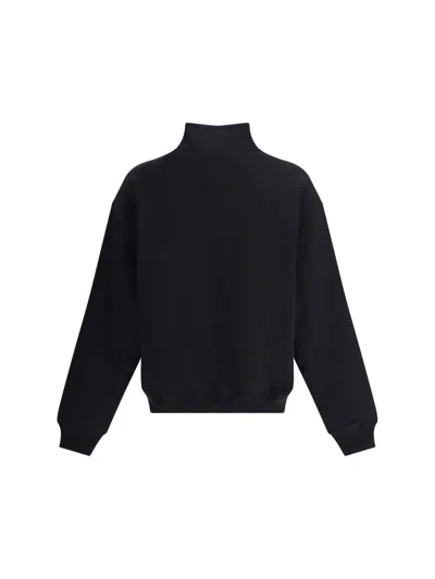Jacquemus Grog Grain Zip-neck Sweatshirt In Black