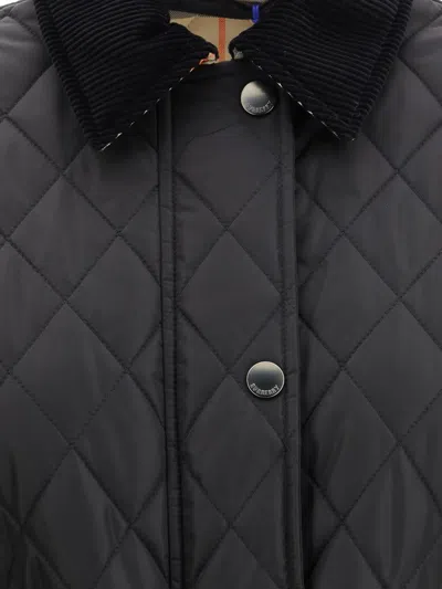 Burberry Women Black Nylon Belted Quilted Jacket In Black