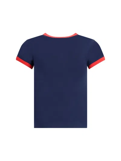 Valentino Fitted Cotton T-shirt Crew Neck In Blue