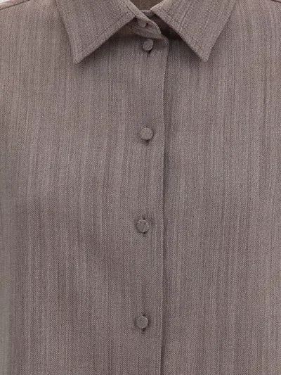 Golden Goose Garnet Shirt In Chevron Wool Blend Women In Brown