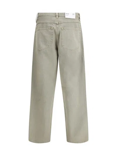 Agolde High Waist Straight Leg Denim Trousers In Gray
