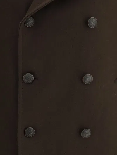 Tagliatore Double-breasted Coat In Brown