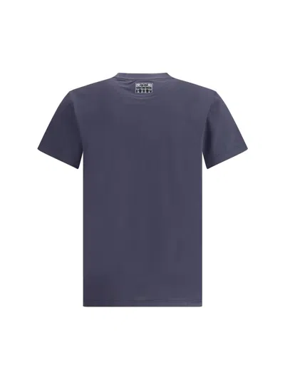 Fendi Cotton T-shirt With Ff Detail In Blue