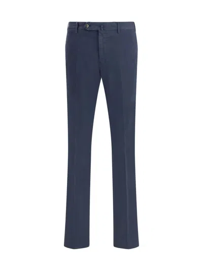 Pt Torino Super Slimfit Stretch Cotton Trousers In Blue