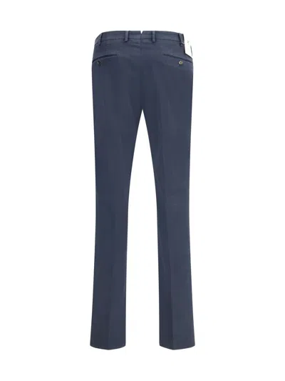 Pt Torino Super Slimfit Stretch Cotton Trousers In Blue