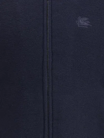 Etro Wool Bomber Jacket In Blue