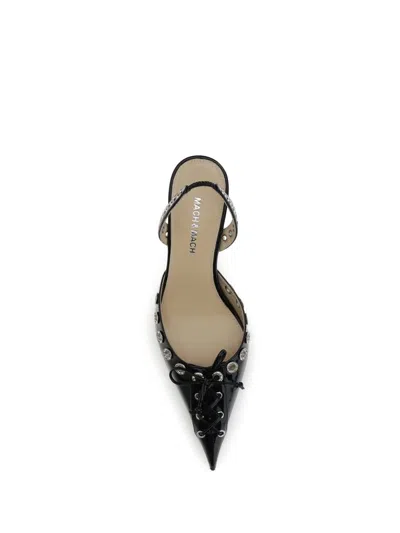 Mach&mach Crystallised Corset Slingback Pumps In Black