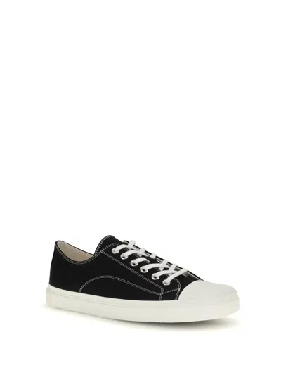 Moschino Lace-up Canvas Sneakers In Black