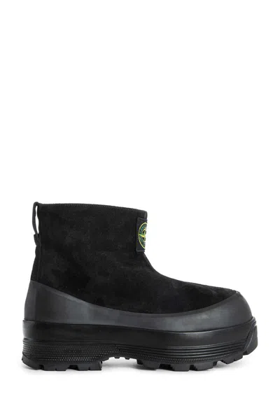 Stone Island Ankle Boot With Vibram Sole For Shock Absorption In Black