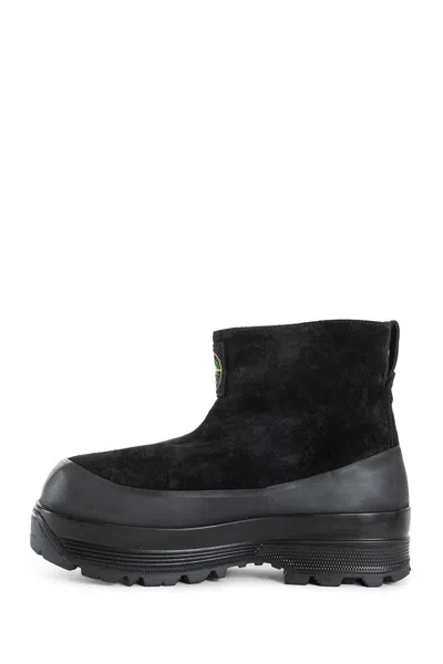 Stone Island Ankle Boot With Vibram Sole For Shock Absorption In Black