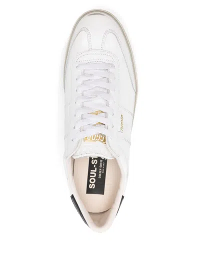 Golden Goose Leather Low-top Soul Star Sneakers With Used Effect In White