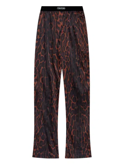 Tom Ford Leopard-print Sleep Pants In Animal Print