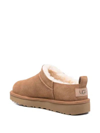 Ugg Camel Suede Classic Micro Slippers In Brown