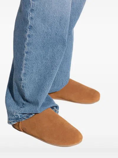 Ugg Suede Leather Slipper Boots In Brown