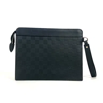 Pre-owned Louis Vuitton Black Noir Damier Infini Clutch Bag ()