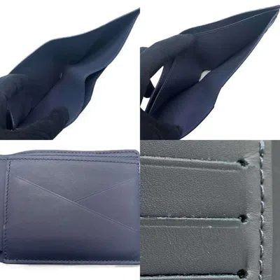 Pre-owned Louis Vuitton Blue Navy Monogram Shadow Bill Wallet (bi-fold) ()