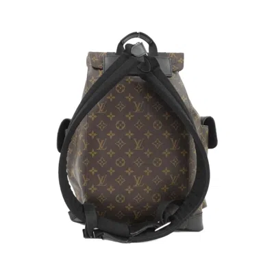 Pre-owned Louis Vuitton Brown Dark Brown Marron Coated Canvas Backpack ()