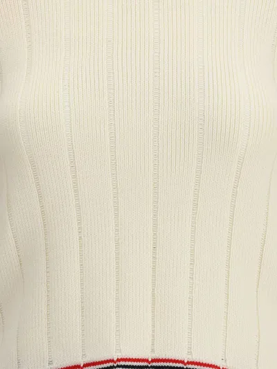 Thom Browne Ribbed Sweater In White