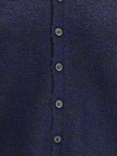 Maison Margiela Wool Blend Cardigan In Blue