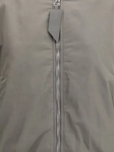 Attico Grey Bomber Jacket With Front Zip Closure And One Zipped Pocket On The Sleeve In Green