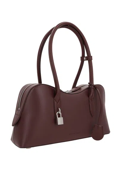 Stella Mccartney Burgundy Synthetic Leather Ryder Medium Shoulder Bag In Red