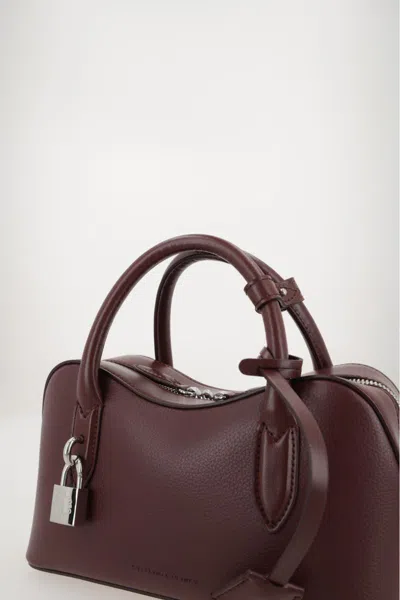 Stella Mccartney Ryder Bordeaux Handbag With Two Top Handles And Front Padlock Detail With Logo In Ecoleather Woman In Burgundy
