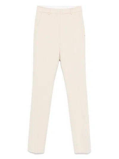 Sportmax Max Mara  Ivory Tailored Belt Loops Trousers In White