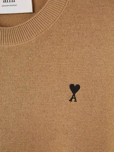 Ami Alexandre Mattiussi Ami Paris Polo Neck Sweater In Brown