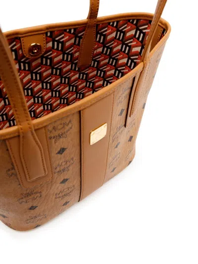 Mcm Liz Visetos Double-sided Shopping Bag In Brown