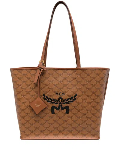 Mcm Himmel Medium Lauretos Shopper Tote In Brown