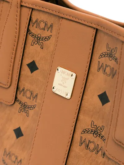 Mcm Liz Visetos Double-sided Shopping Bag In Brown
