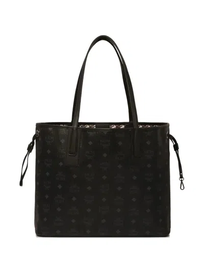 Mcm Monogram Tote Bag In Black
