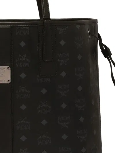 Mcm Monogram Tote Bag In Black
