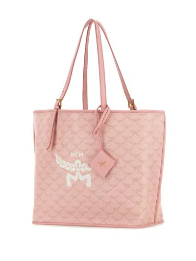 Mcm Women Printed Canvas Himmel Shopping Bag In Pink