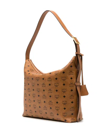 Mcm Large Aren Shoulder Bag In Brown