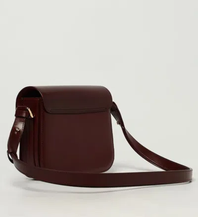 Apc Maroon Grace Small Crossbody Bag In Burgundy