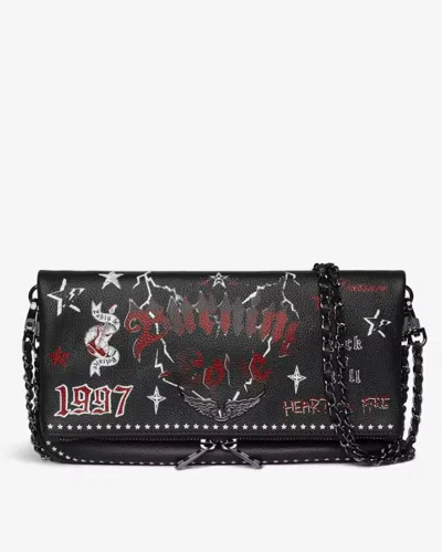 Zadig & Voltaire Chain Strap Flap Shoulder Bag In Black