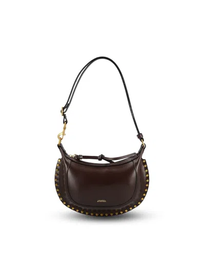 Isabel Marant Oskan Moon Shoulder Bag With Studded Design In Brown