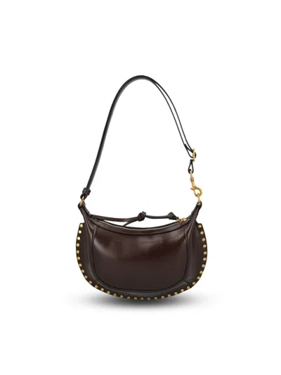 Isabel Marant Oskan Moon Shoulder Bag With Studded Design In Brown