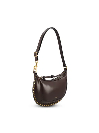Isabel Marant Oskan Moon Shoulder Bag With Studded Design In Brown