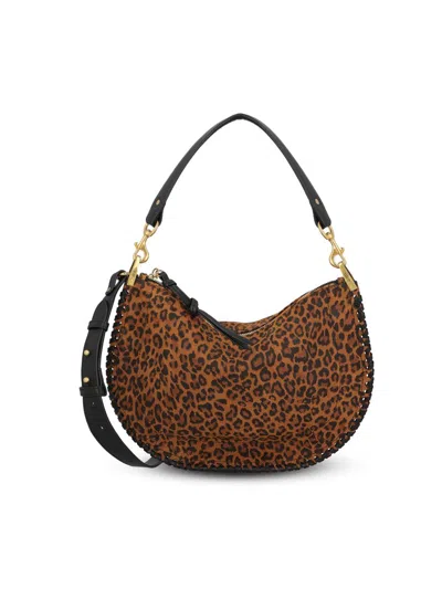 Isabel Marant Oskan Soft Zip Bag Leopard In Brown
