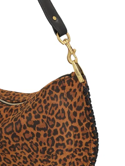 Isabel Marant Oskan Soft Zip Bag Leopard In Brown