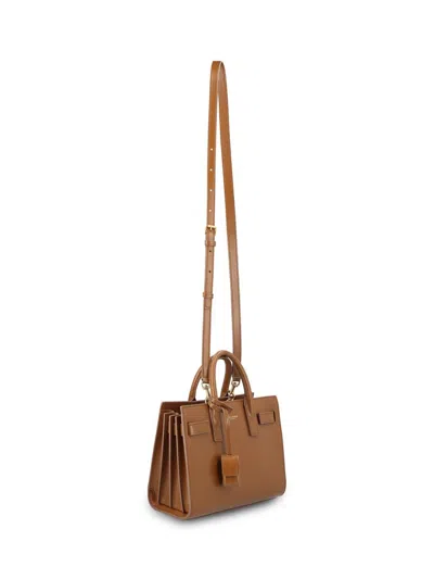 Saint Laurent Nano Sac De Jour Carryall Bag In Brown