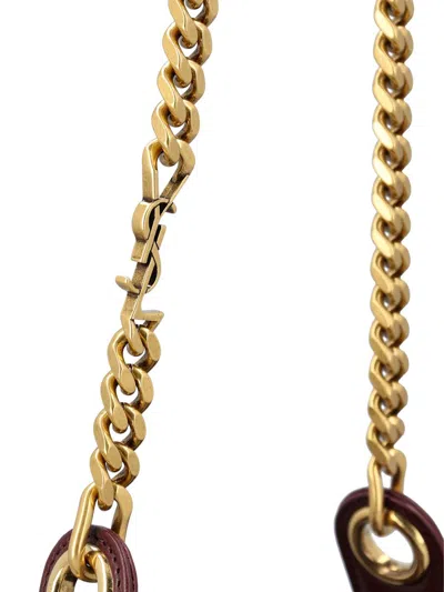 Saint Laurent Cassandre Bucket Bag In Lambskin In Burgundy