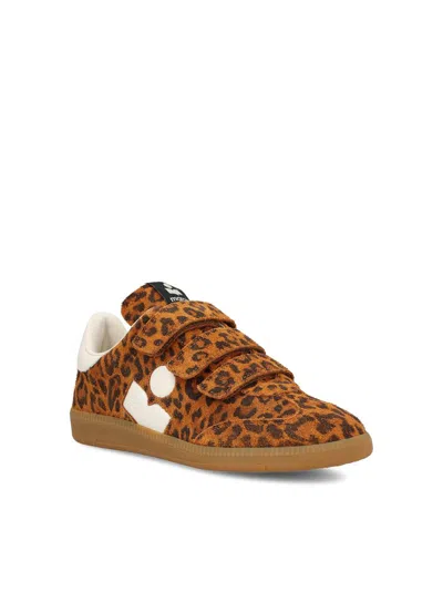 Isabel Marant Printed Suede Sneakers In Brown