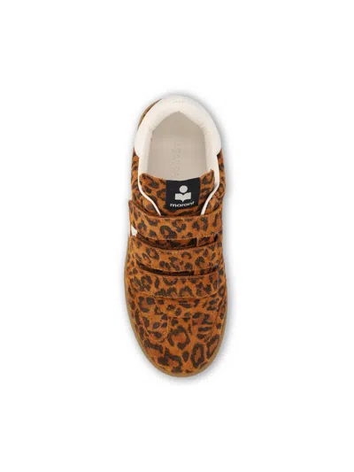 Isabel Marant Printed Suede Sneakers In Brown
