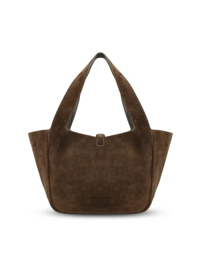 Saint Laurent Le 5 A 7 Bea Suede Tote Bag In Brown